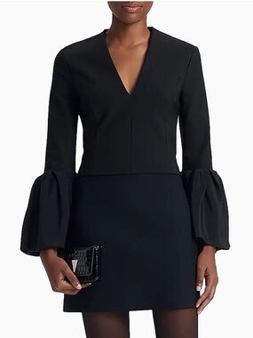 Scanlan Theodore Italian Milano-Knit Bell-Sleeve Top